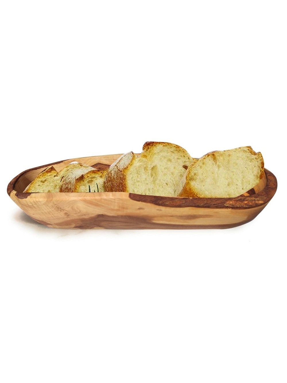 Hand-Carved Rustic Olive Wood Bowl | Live Edge Serving Tray & Home Decor